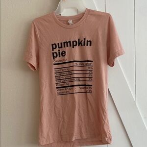 Pumpkin Pie Graphic T-Shirt in Pink Bella Canvas Tee with Nutrition Facts